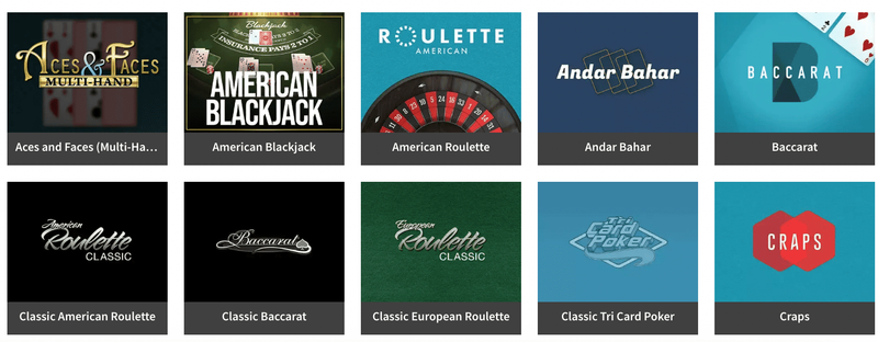 Table Games at Joe Fortune